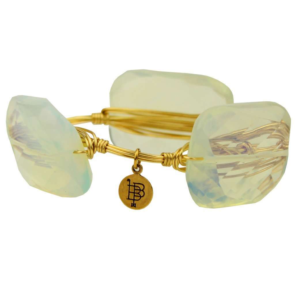 Large Stones Bracelet in Clear and Gold by Bourbon and Bowties