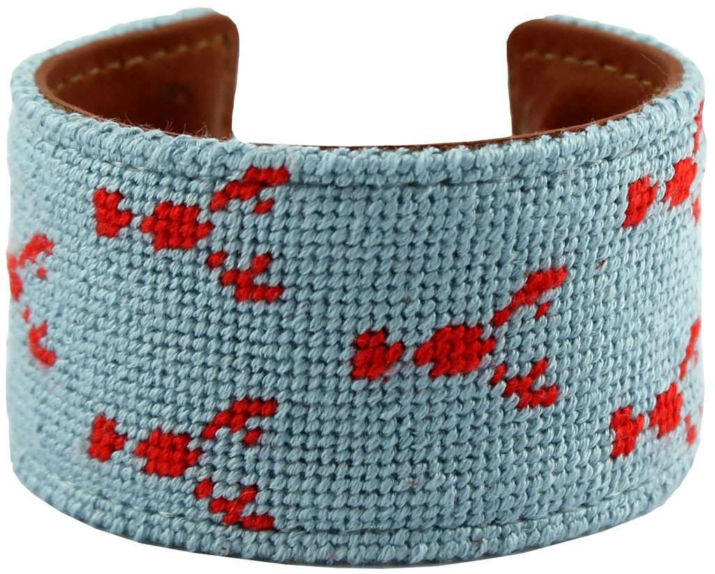 Maine Lobsta Needlepoint Cuff Bracelet by York Designs - Country Club Prep