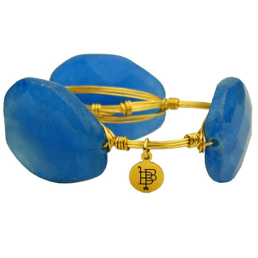 Medium Faceted Stones Bracelet in Blue and Gold by Bourbon and Boweties