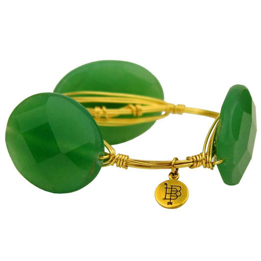 Medium Faceted Stones Bracelet in Green and Gold by Bourbon and Bowties