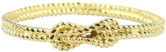 Gold Knot Bracelet by Pink Pineapple - Country Club Prep