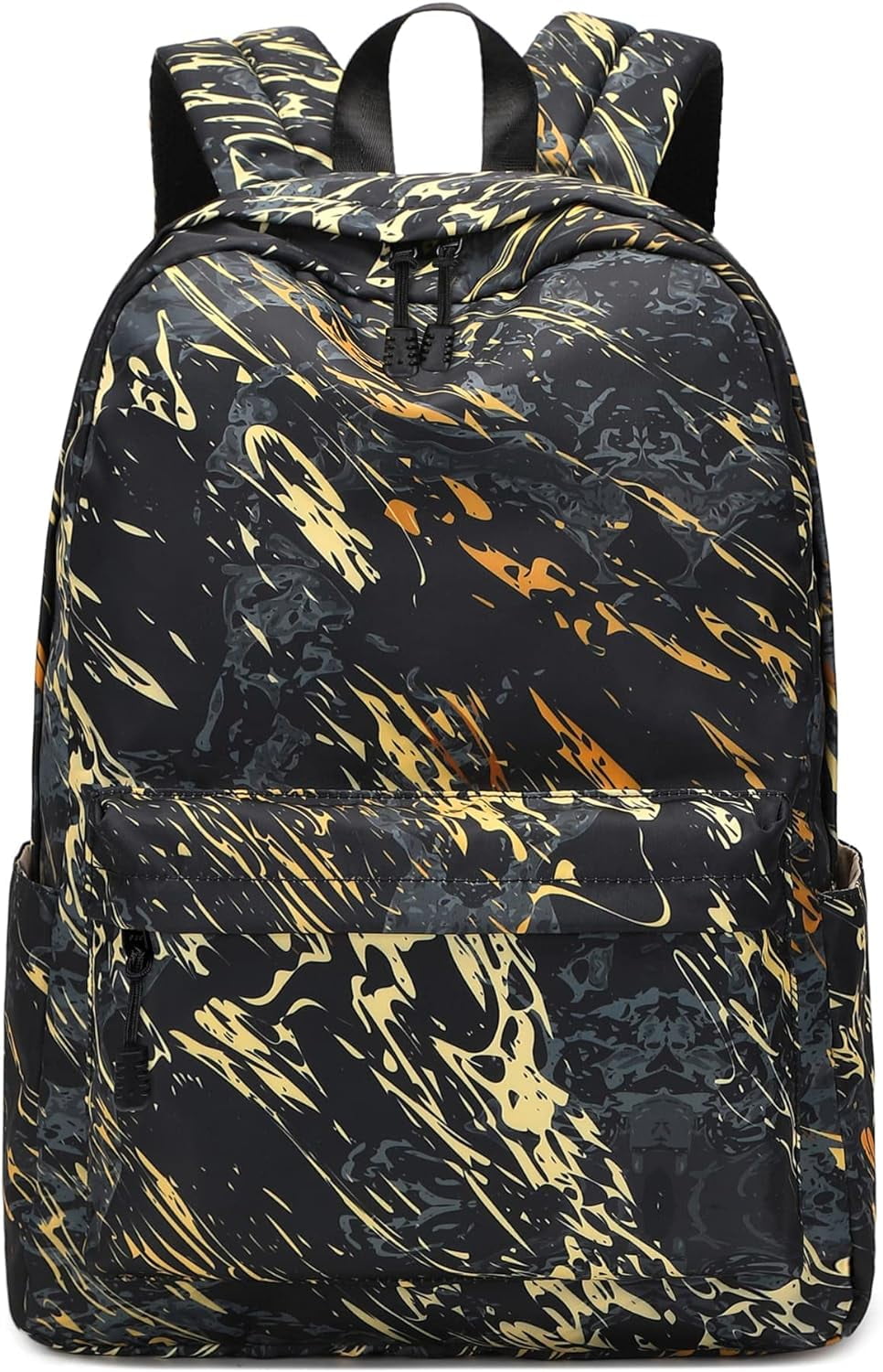 Black School Backpack for Boys Durable Waterproof Backpack with Laptop Compartment Aesthetic Backpack Doodle