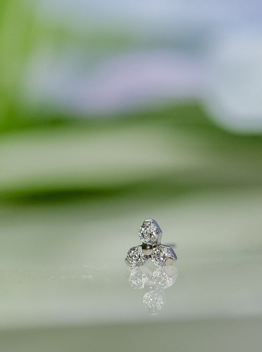 cubic zirconia threadless end titanium