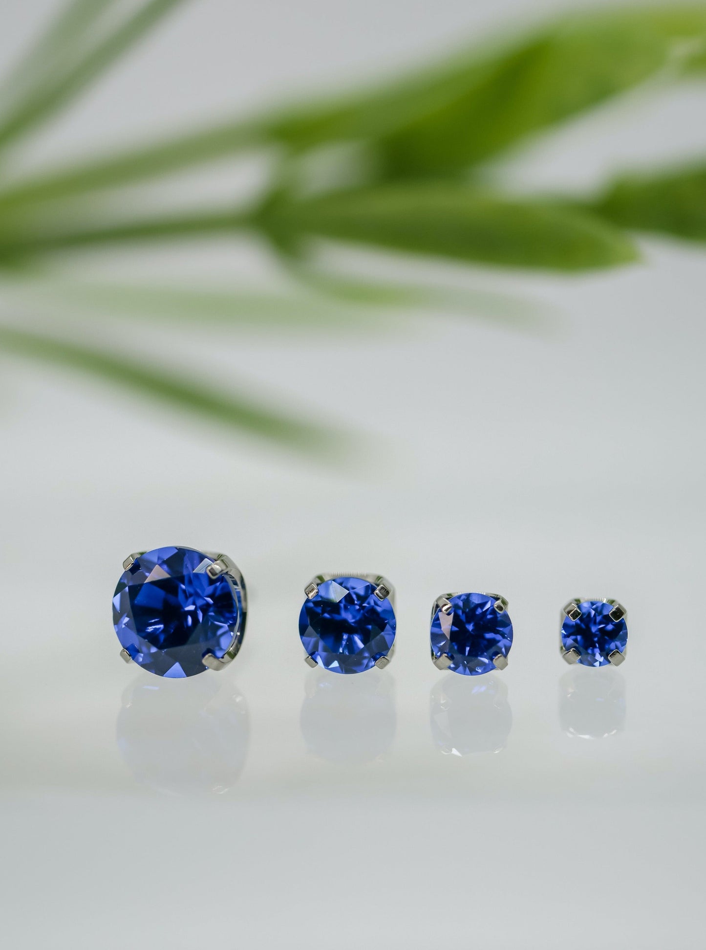 Prong Set Sapphire Swarovski End in Titanium by NeoMetal