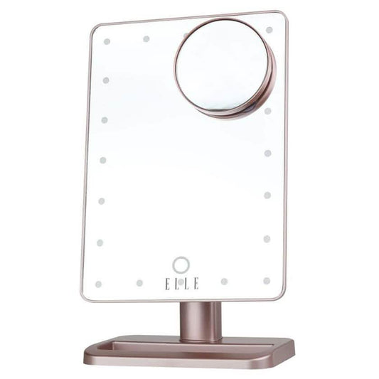 ELLE A Star is Born LED Light-up Bluetooth Speaker Vlogging Mirror Beauty & Personal Care Gold - DailySale