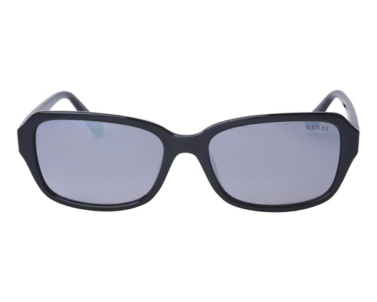 guess 7595 fashion designer optical eyewear sunglasses ladies female women sophisticated simple elegant traditional rectangular shape flattering casual 05B shiny black gradient grey tint lens front