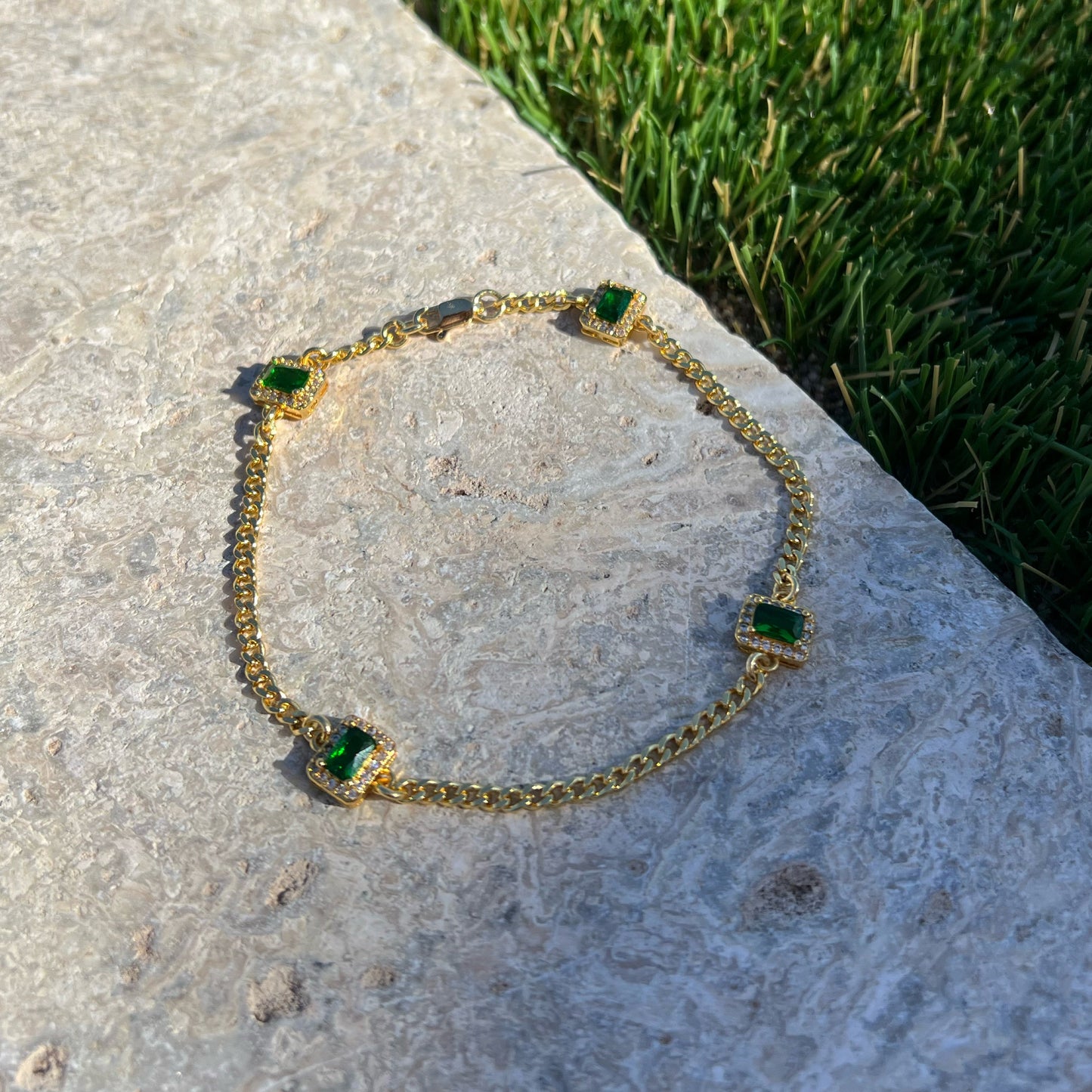 Emerald anklet
