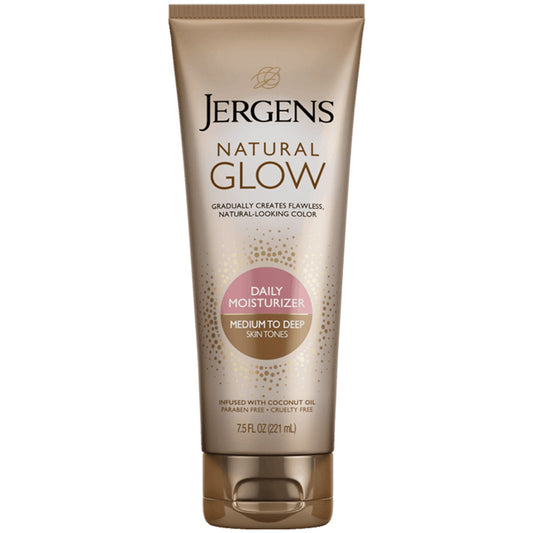 Jergens Natural Glow, Firming Daily Moisturizer, Medium to Deep Skin Tone - Bulk -  7.5 Oz - 5 Pack