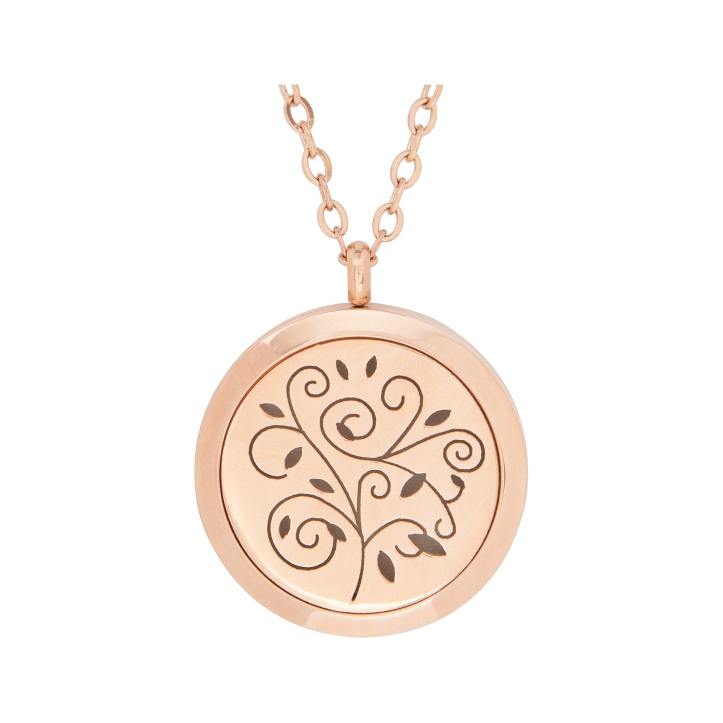 Stainless Steel Rose Gold Swirls Pendant