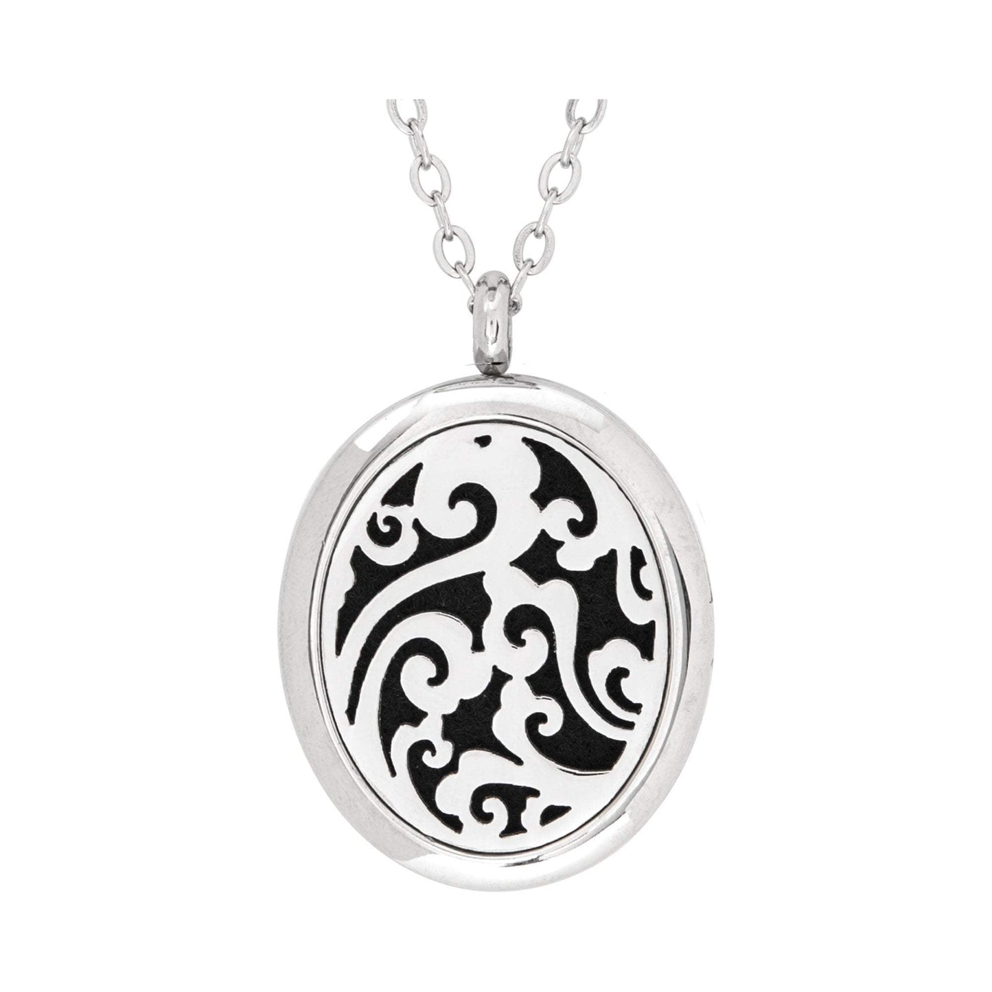 Stainless Steel Whimsical Oval Pendant