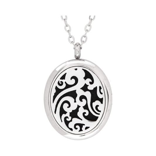 Stainless Steel Whimsical Oval Pendant