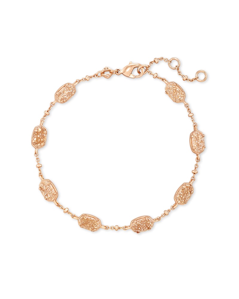 Emilie Rose Gold Chain Bracelet in Sand Drusy