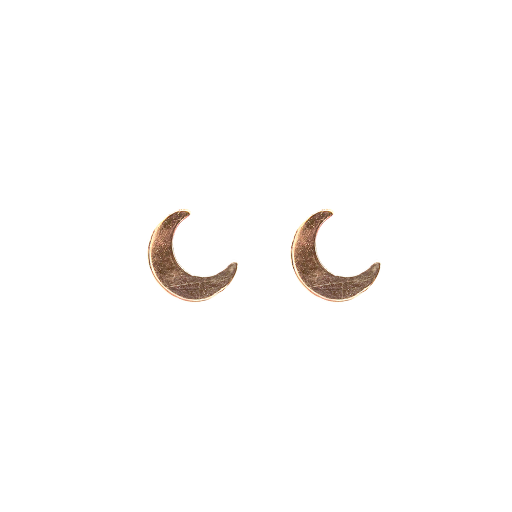 Mineral and Matter Tiny Crescent Moon Stud Earrings