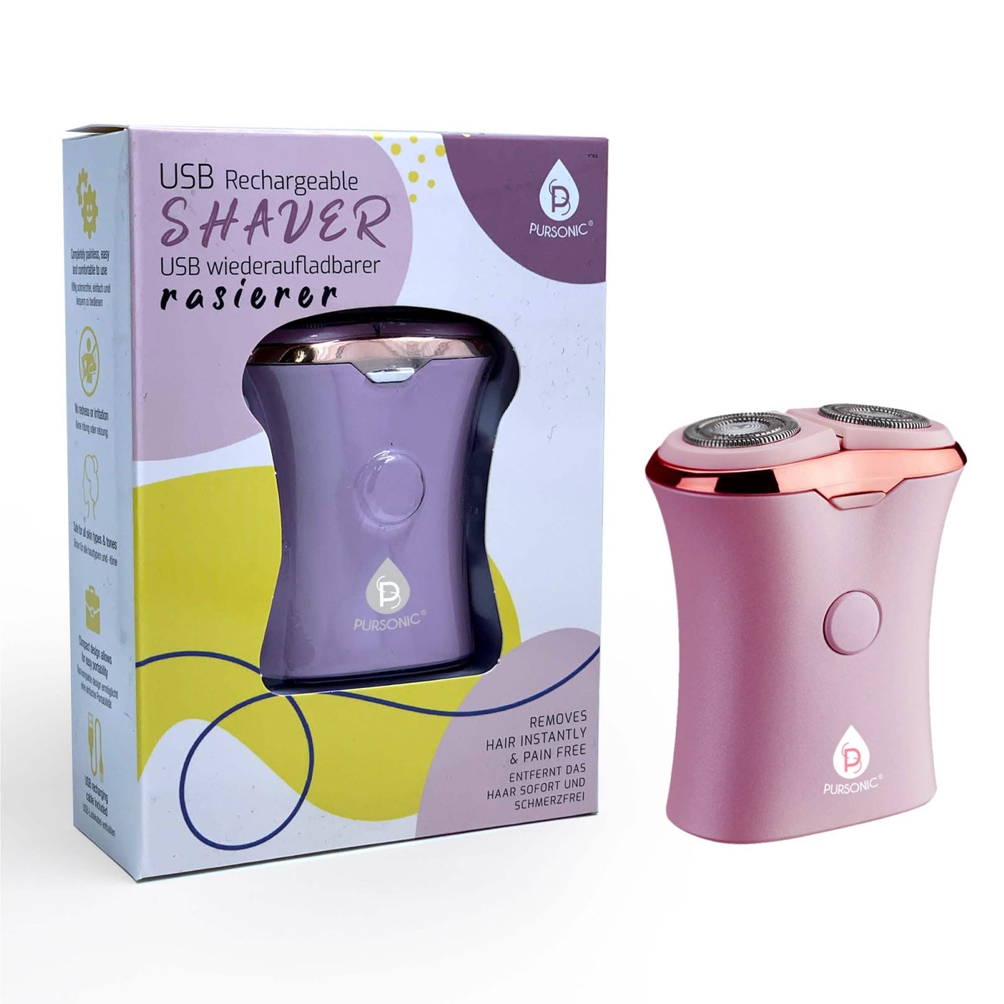 Pursonic Ladies' USB Rechargeable Shaver Beauty & Personal Care Pink - DailySale