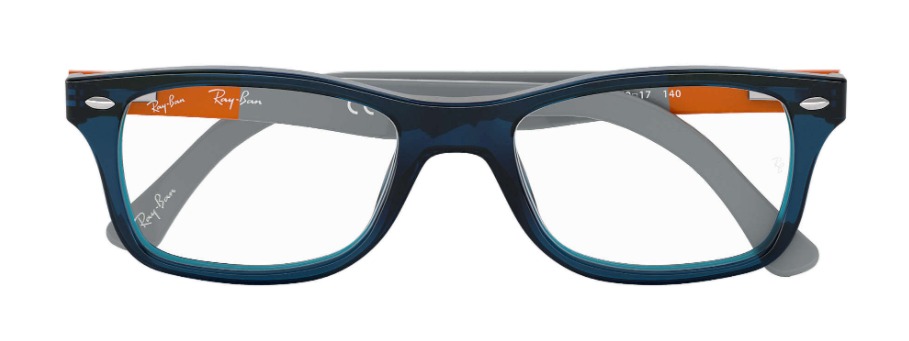 ray ban 5228 optical prescription eyewear glasses plastic acetate classic traditional trendy fashionable bold youthful unisex men women brown transparent blue grey orange