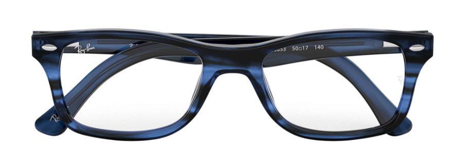 ray ban 5228 optical prescription eyewear glasses plastic acetate classic traditional trendy fashionable bold youthful unisex men women blue stripe