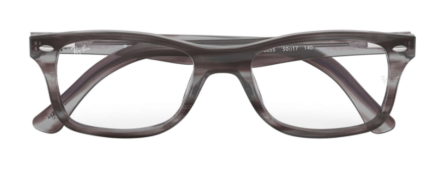 ray ban 5228 optical prescription eyewear glasses plastic acetate classic traditional trendy fashionable bold youthful unisex men women grey stripe