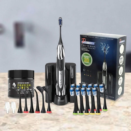 S520 Sonic Toothbrush - Accessories and Activated Coconut Charcoal Powder